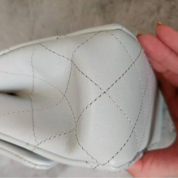 Chanel Light Gray Quilted Crossbody Bag - Picture 6 of 7